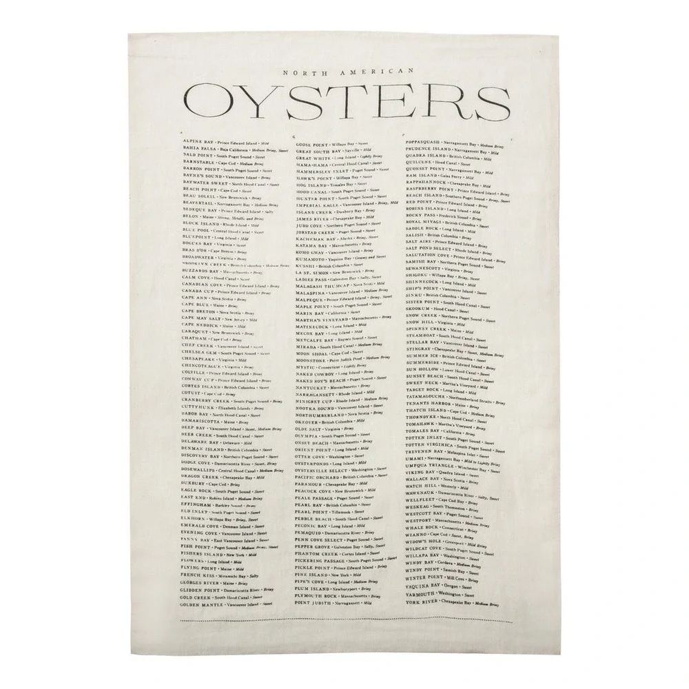Sir Madam NORTH AMERICAN OYSTERS Pure Linen Tea Towel